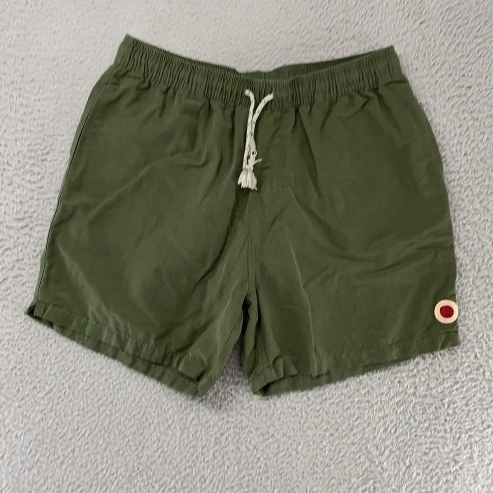 Mollusk Swim Shorts Mens Large Green Vacation Trunks Drawstring Beach Surf